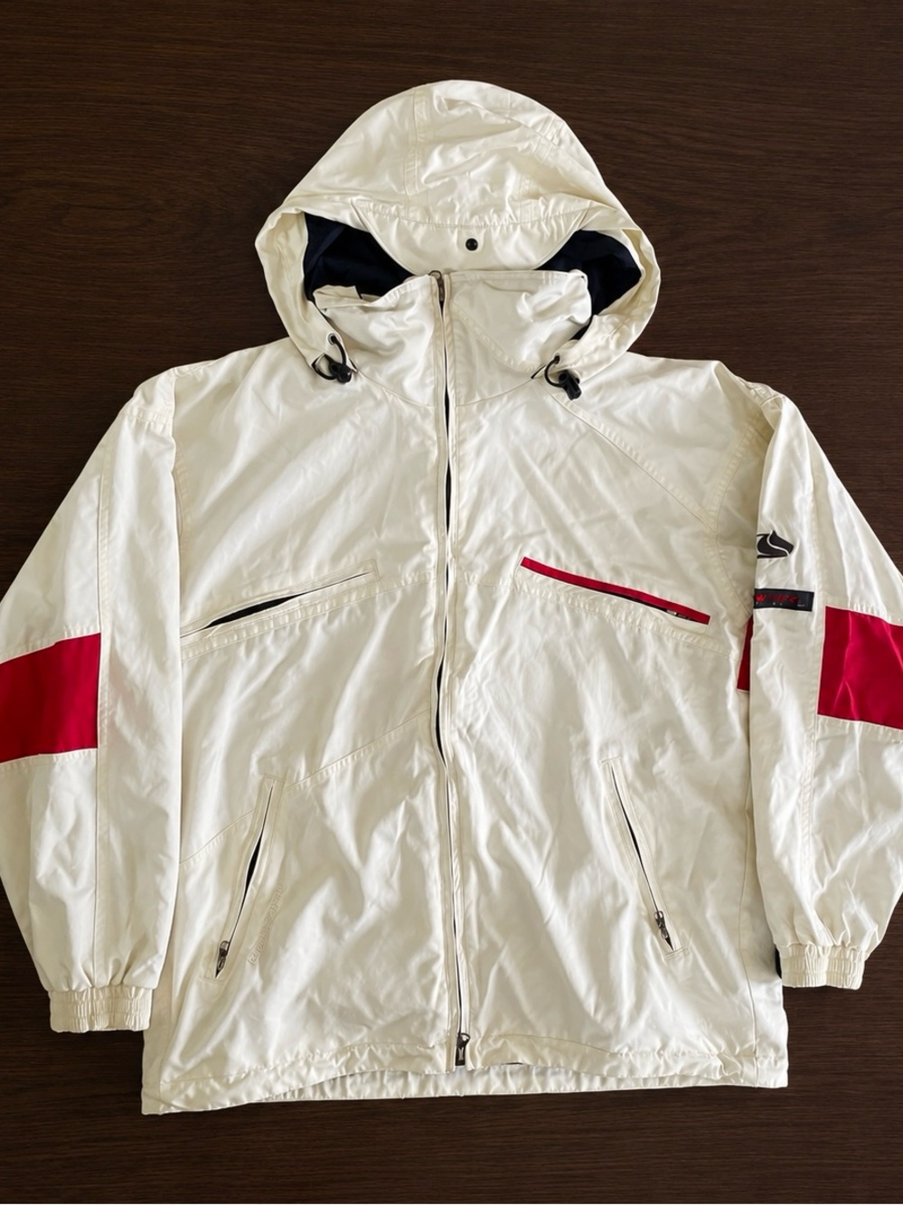 VTG Bonfire Men's Dynamic 3 Snowboard Ski Jacket L White Red Hooded Gorpcore 90s